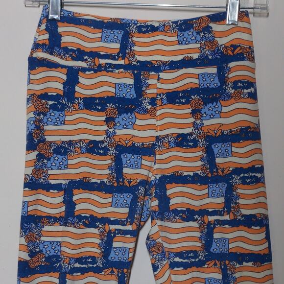 LuLaRoe Patriotic American Flag Print Leggings - One Size - Picture 5 of 9